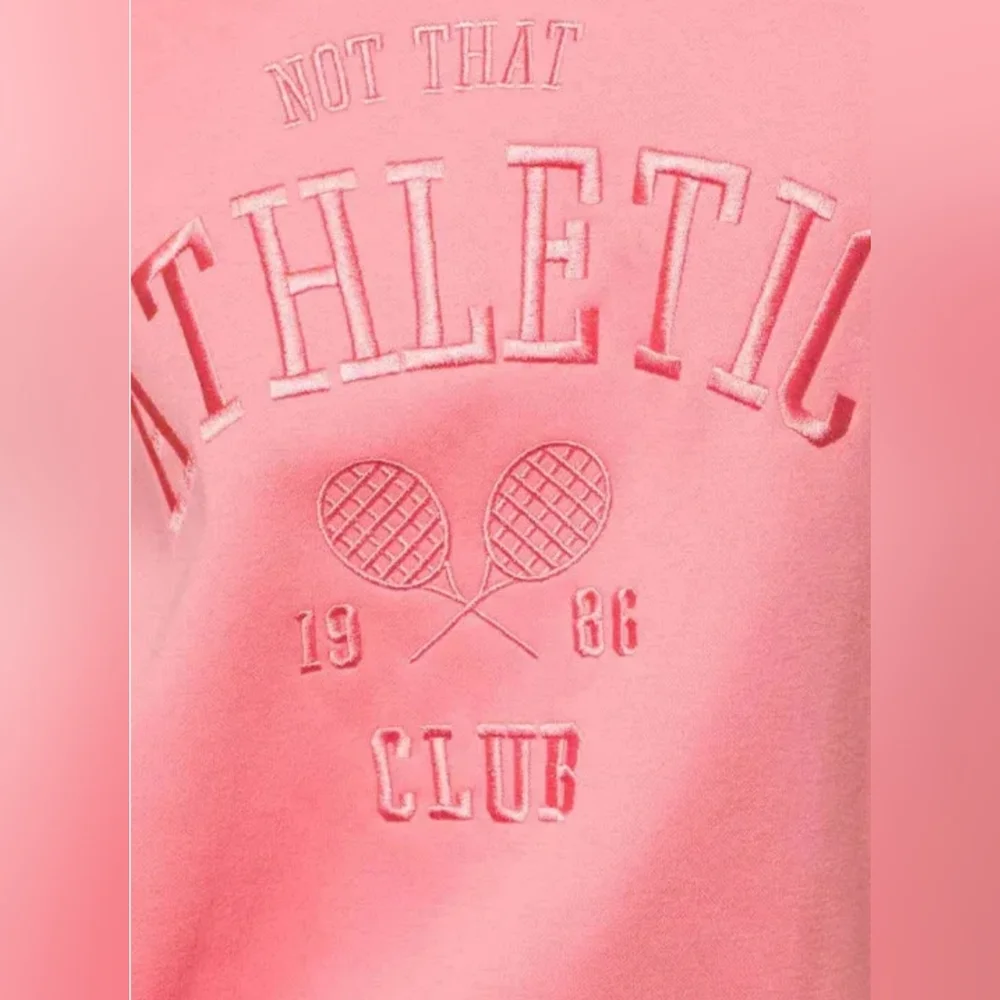 NWT Gilli 2PC Pink Sweatshirt & Short Set "Not That Athletic Club" Size 2X - Picture 5 of 8